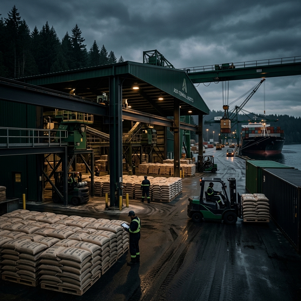 Dark premium B2B trade cargo terminal